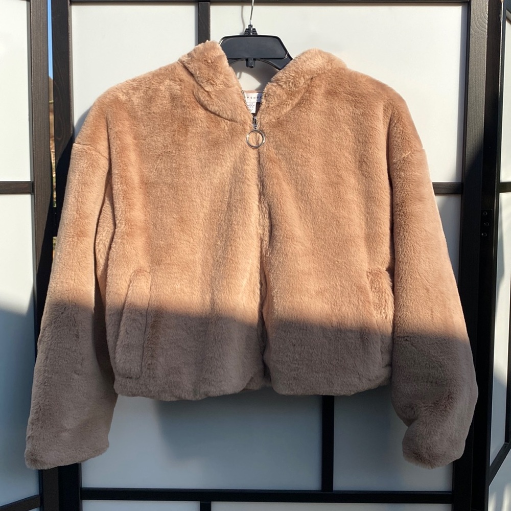 Topshop Beige Fur Jacket